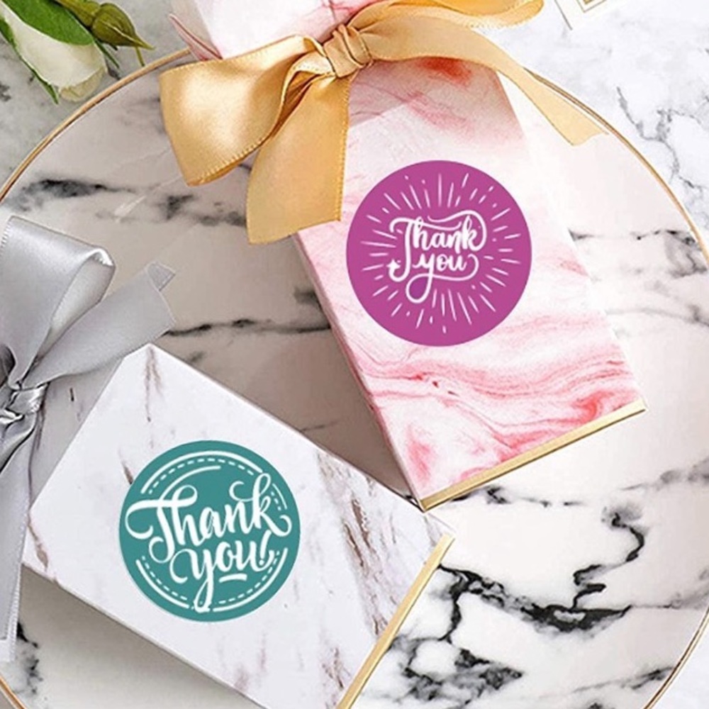 500 ct Roll of Thank You Stickers Small Labels Envelope Seals 1”